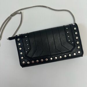 ZARA Genuine Leather Crossbody Wallet Bag with Chain Strap